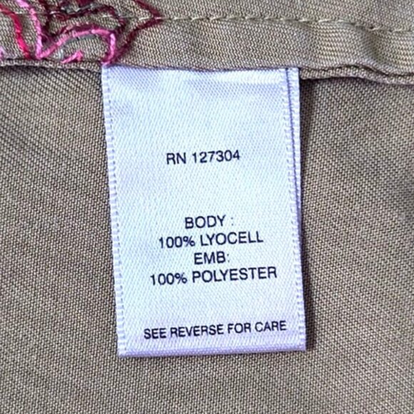 John Mark XL Green Floral Embroidered Tunic Top With Bell Sleeves - Picture 6 of 6